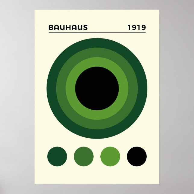 Bauhaus 1919 Concentric Circles Art, home decor  Poster (Framsidan)