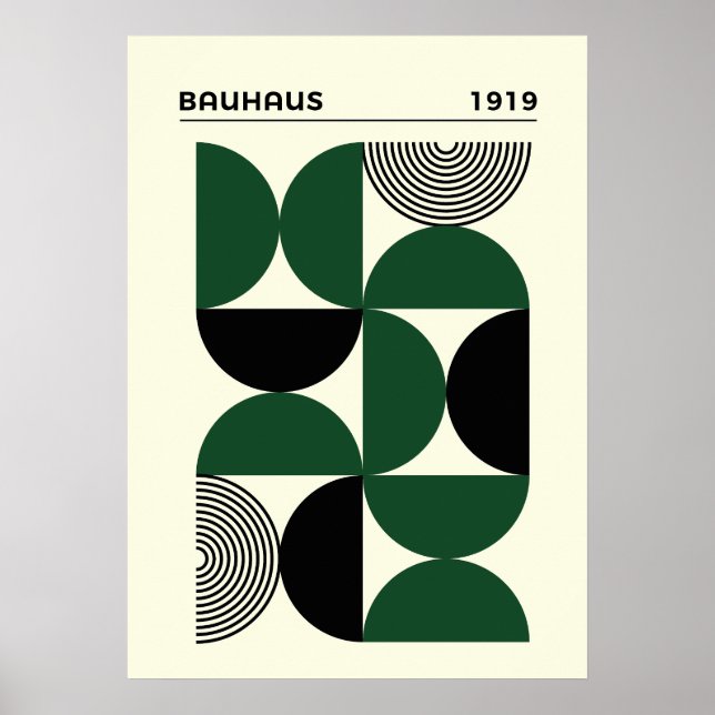 Bauhaus 1919 Geometric Circles Print, home decor Poster (Framsidan)