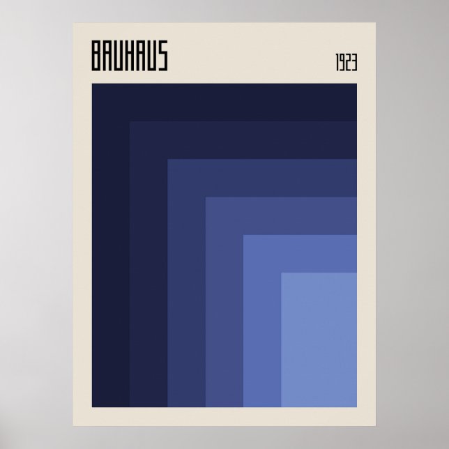 Bauhaus 1923 | Retrodesign | Blå skuggor Poster (Framsidan)
