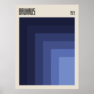 Bauhaus 1923   Retrodesign   Blå skuggor Poster
