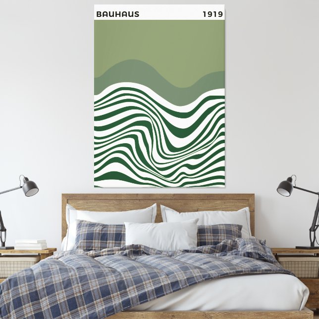 Bauhaus Abstract Wave Wall Art, home decor, Canvastryck (Insitu (sovrum))