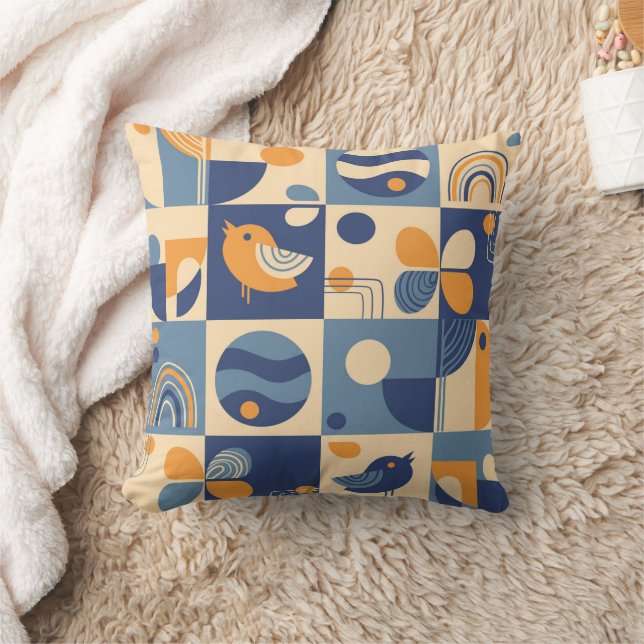 Bauhaus abstrakt geometric mönster vår motifs kudde (Filt)