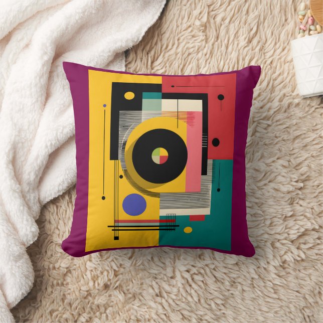 Bauhaus Abstrakt Geometrisk Kastkudde Retro  Kudde (Filt)