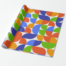 Bauhaus Abstrakt geometrisk mönster i Blå Grön  Presentpapper