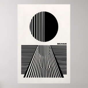 Bauhaus Abstrakt Konsttryck Minimalistisk Geometri Poster