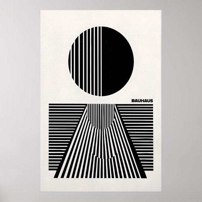 Bauhaus Abstrakt Konsttryck Minimalistisk Geometri Poster (Framsidan)