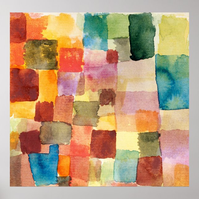 Bauhaus Abstrakt Watercolor Poster. Poster (Framsidan)