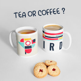 Bauhaus art - Bird. Kaffemugg