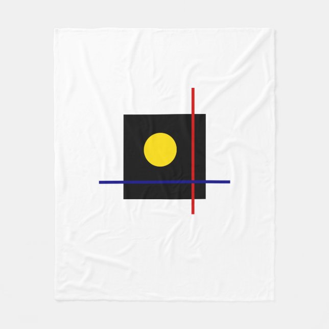 Bauhaus Art Black Geometric Composition Fleecefilt (Framsidan)