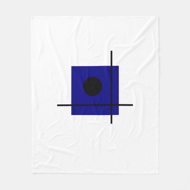 Bauhaus Art Blue Geometric Composition Fleecefilt (Framsidan)
