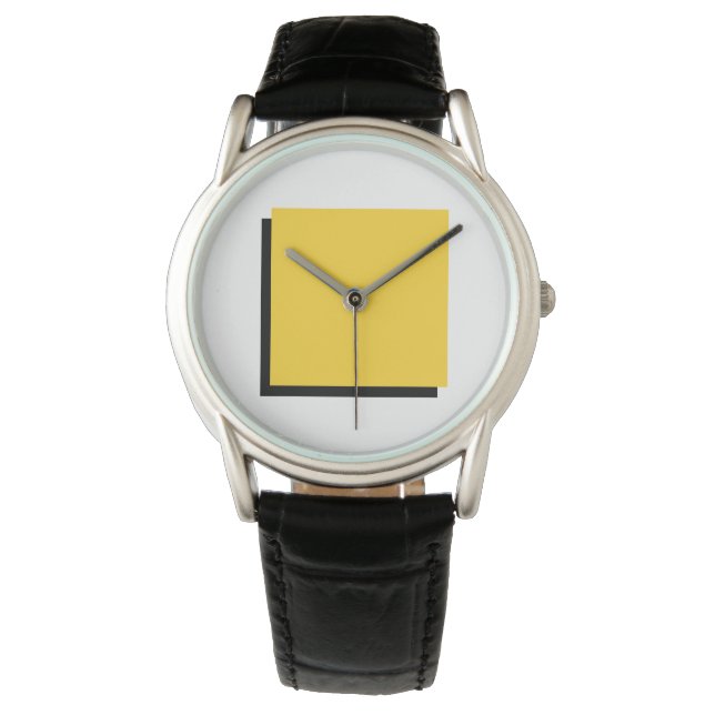 Bauhaus Art Composition Gult Square Armbandsur (Framsida)