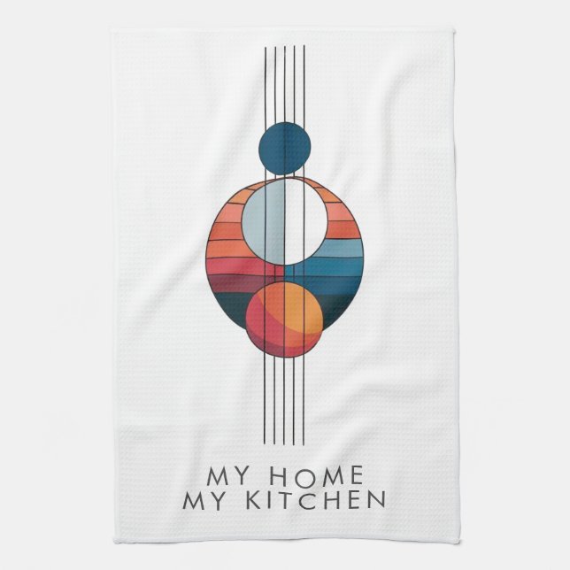 Bauhaus Art in five lines and spheres Kökshandduk (Vertikal)