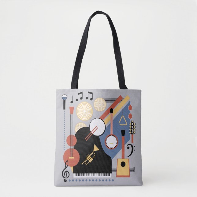 Bauhaus Band Monogram Music Tote Bag Tygkasse (Framsida)