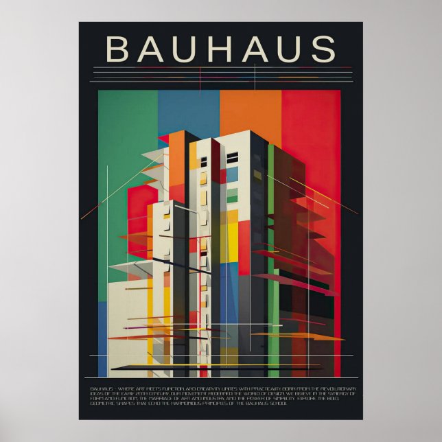 bauhaus, bauhaus design, modern design, geometrisk poster (Framsidan)