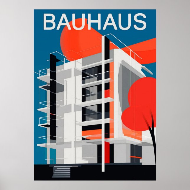 bauhaus, bauhaus design, modern design, geometrisk poster (Framsidan)