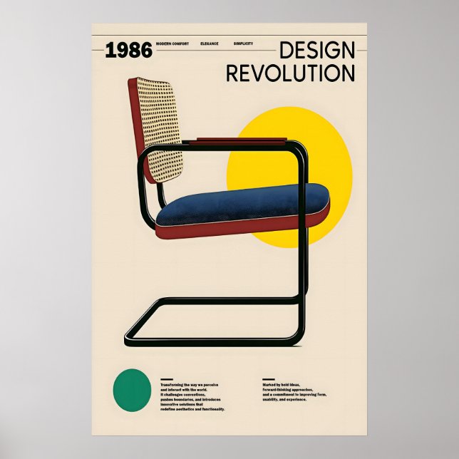 Bauhaus Cesca-stol Konsttryck Modernistisk möbel Poster (Framsidan)