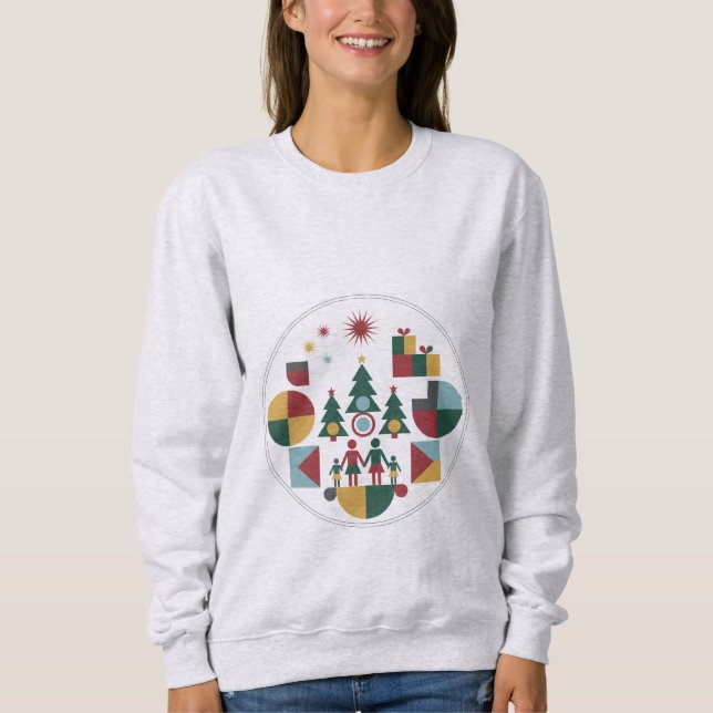 Bauhaus Christmas Family Tee - Modern Geometric  (Framsida)