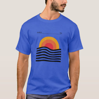 Bauhaus cirkellinjer skeva gul orange röd t shirt