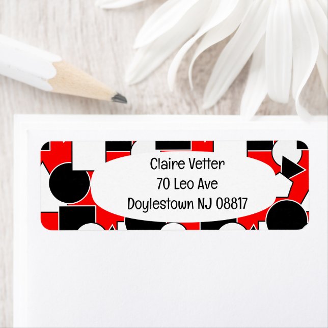 Bauhaus Collage Returadress Etikett (Insitu)