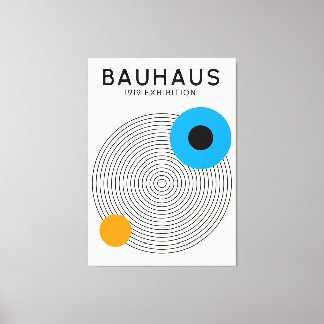 Bauhaus Concentric Circles Modern Art Print Canvastryck (Framsida)