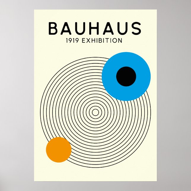Bauhaus Concentric Circles Modern Art Print Poster (Framsidan)