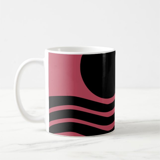 Bauhaus Deep Rosa Abstrakt Kaffemugg (Vänster)