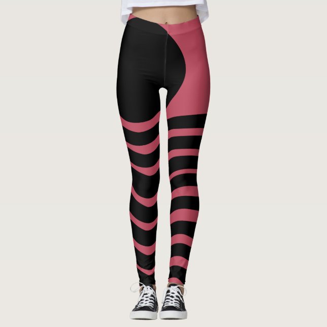 Bauhaus Deep Rosa Abstrakt Leggings (Framsida)