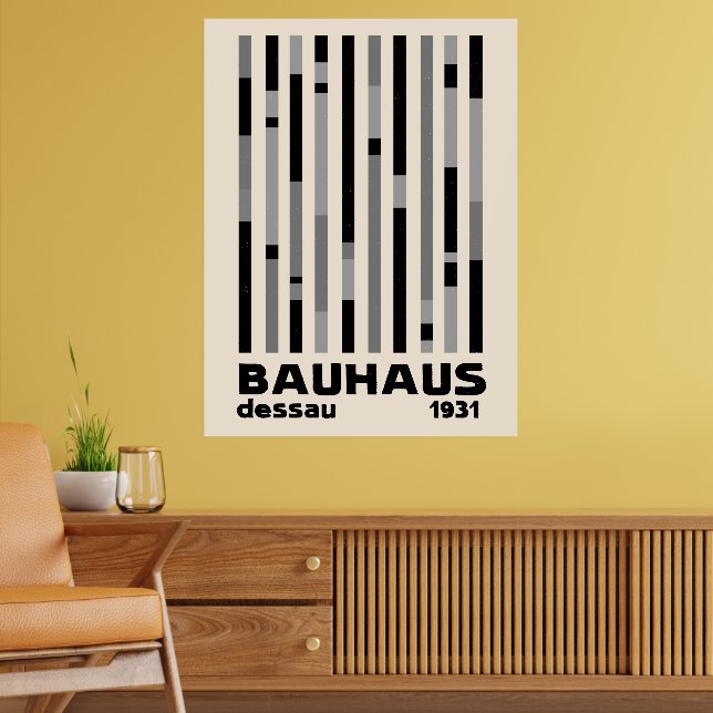 Bauhaus Dessau 1931 Modernist Homage Black Cream Poster (Vardagsrum 2)