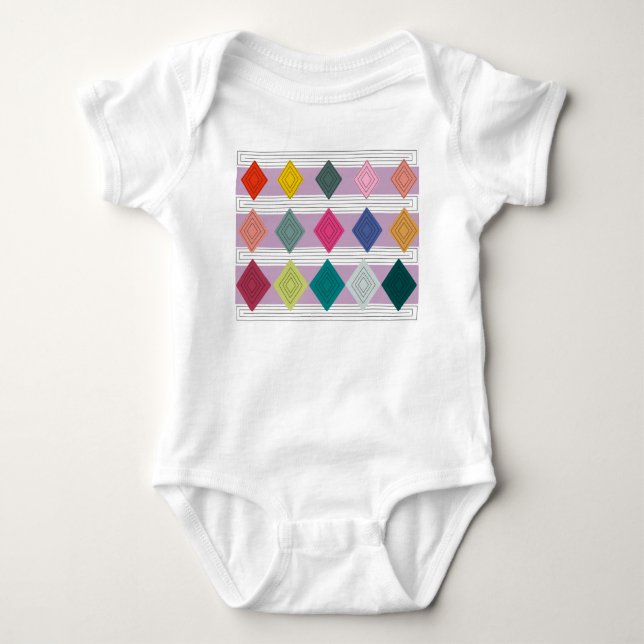 Bauhaus Diamond Quilt T Shirt (Framsida)