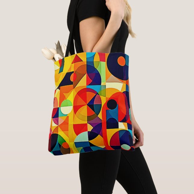 Bauhaus Färg Geometrisk Design Tygkasse (Närbild)