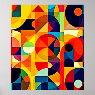 Bauhaus Färggeometri Design Poster