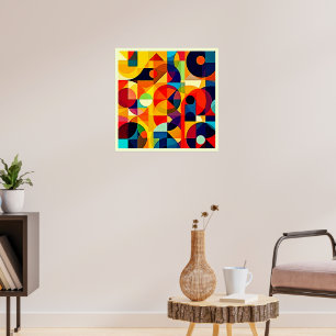 Bauhaus Färggeometri Design Poster