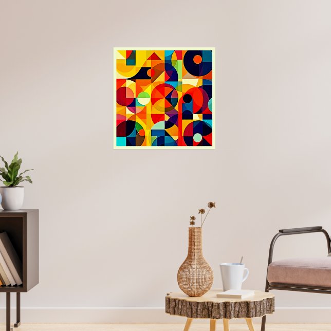 Bauhaus Färggeometri Design Poster (Vardagsrum 3)