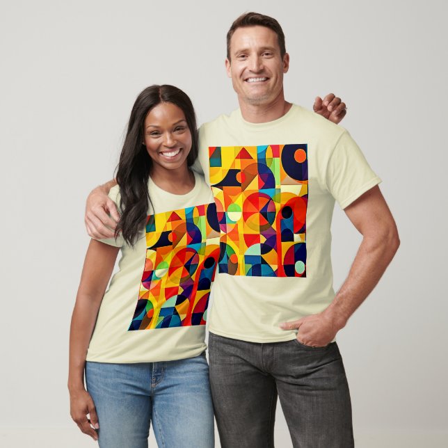 Bauhaus Färggeometri Design T Shirt (Unisex)