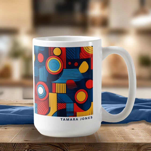 Bauhaus Geometric Abstrakt Mönster#4 ID1068 Kaffemugg (Skapare uppladdad)