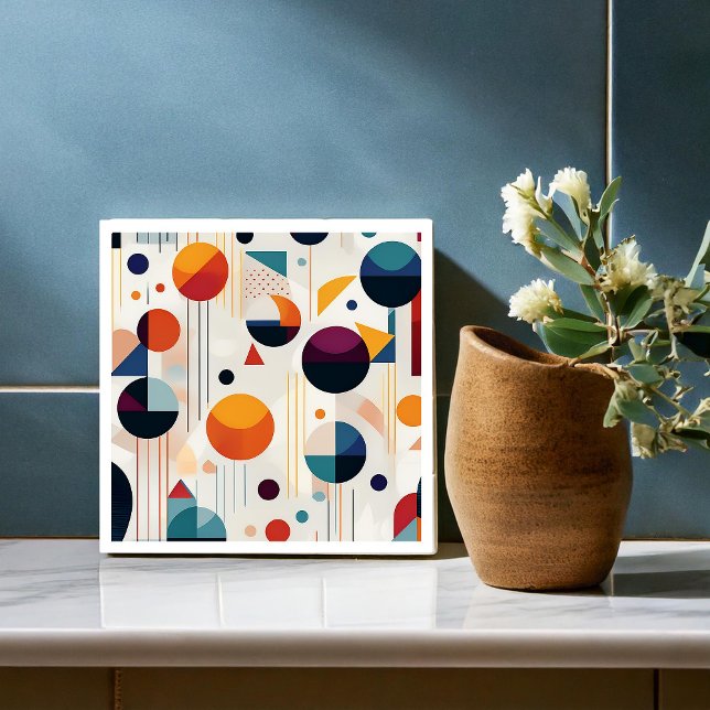 Bauhaus Geometric Abstrakt Mönster#5 ID1068 Kakelplatta (Skapare uppladdad)