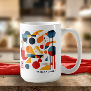 Bauhaus Geometric Abstrakt Mönster#6 ID1068 Kaffemugg