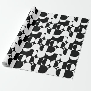 Bauhaus Geometric Black and White Presentpapper