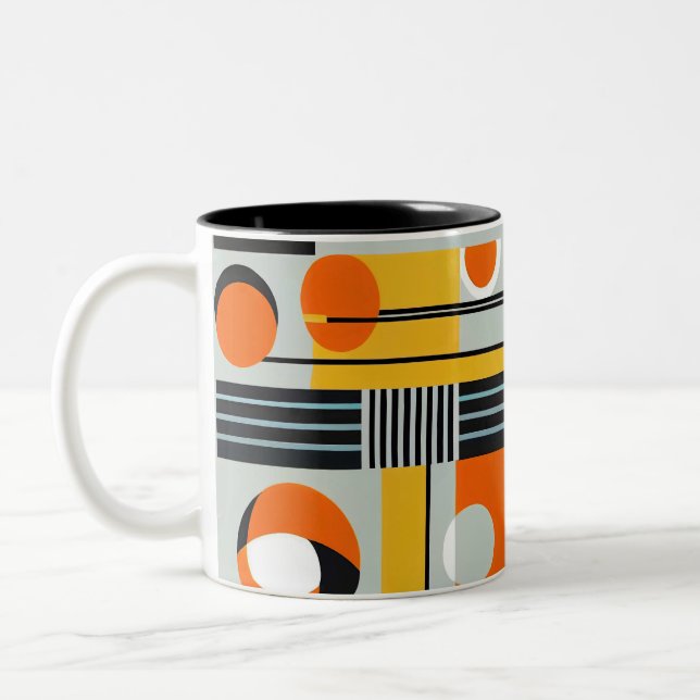 Bauhaus Geometric Design 01 Perfekt för Två-Tonad Mugg (Vänster)