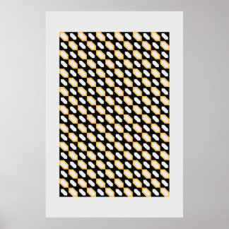 Bauhaus Geometric Seamless Mönster - Bold Black, W Poster
