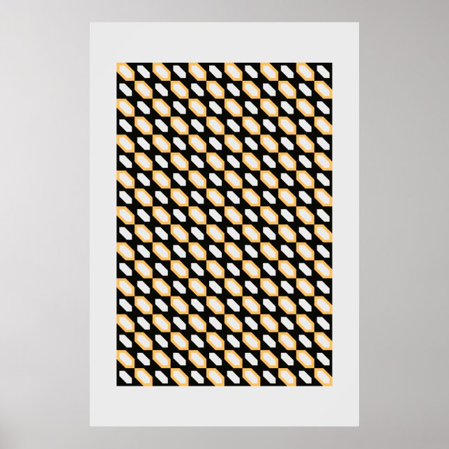 Bauhaus Geometric Seamless Mönster - Bold Black, W Poster (Framsidan)