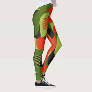 Bauhaus Geometrisk Abstrakt Färgblockdesign Leggings