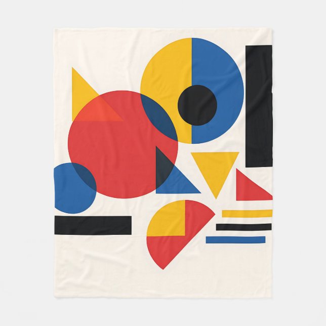 Bauhaus Geometrisk Abstrakt Komposition Fleecefilt (Framsidan)