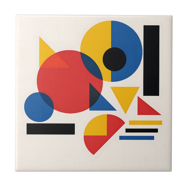 Bauhaus Geometrisk Abstrakt Komposition Kakelplatta (Framsidan)