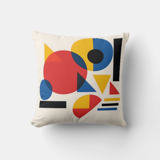 Bauhaus Geometrisk Abstrakt Komposition Kudde (Framsida)