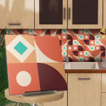 Bauhaus geometrisk abstrakt N4<br><div class="desc">Bauhaus stil geometrisk abstrakt panel i turkos,  vin och brinnande sienna färg palett.</div>