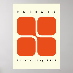 Bauhaus Geometrisk Affisch Orange Retrotryck