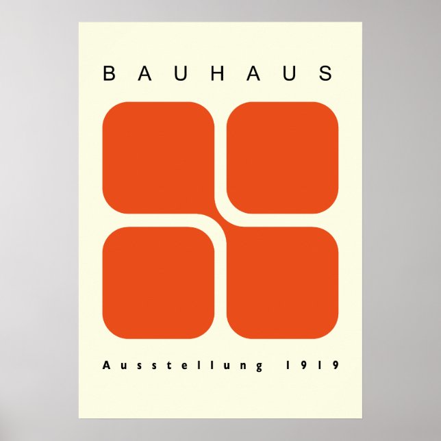 Bauhaus Geometrisk Affisch Orange Retrotryck (Framsidan)