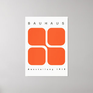 Bauhaus Geometrisk Affisch Orange Retrotryck Canvastryck