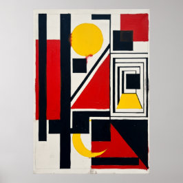 Bauhaus Geometrisk Konstaffisch | Konstruktivistis Poster
